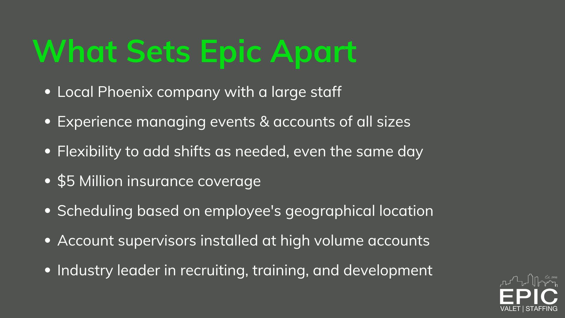 What Sets Epic Apart (continued)